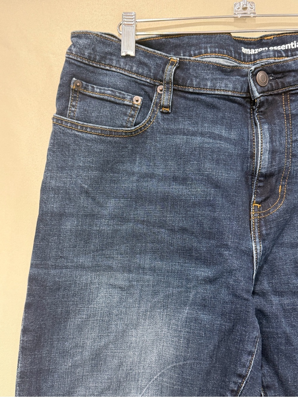 Essentials Men’s Indigo Slim Straight Jeans - Picture 7 of 11